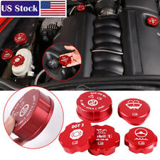5PCS Red Alloy Engine Cabin Fluid Switch Trim Cover For Corvette C6 2005-2013 US picture