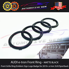 AUDI e-tron MATTE BLACK Front Grille Ring Emblem  Sign Logo etron SUV Sportback picture