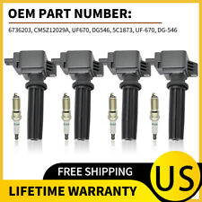 Pack of 4 High Performance Ignition coil & Spark Plug for 12-18 Ford Focus UF670 picture