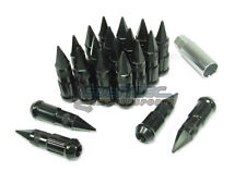 NNR Steel Extended Spline Wheel Lug Nuts with Spike 78mm Black 12x1.5 20pcs picture