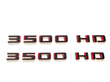 2x 3500HD ABS Letter Emblem 3D Badges for Chevrolet Silverado Gloss Red Black picture