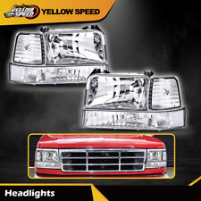 6Pcs Headlights W/Corner Signal Bumper Lamps Fit For 1992-1996 Ford F150/250/350 picture