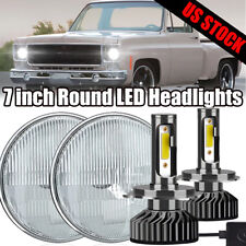 Pair7 inch LED Headlights Round DOT Approved Hi-Lo Lamp For 1967-1972 Chevy C10 picture