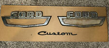 Original 1964 Ford Truck Metal Fender Emblems Pair OEM w/ Custom tag as well picture