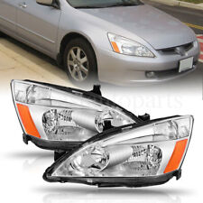 Pair Headlights HeadLamps Fit For 2003-2007 Honda Accord Amber Corner LH+RH picture