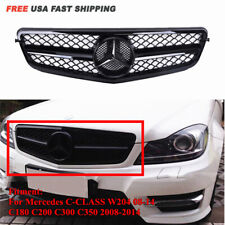 AMG Style Glossy Black Grille For Mercedes Benz W204 C-Class C250 C300 2008-2014 picture