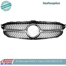 AMG Diamond Style Front Grille Grill Fit Mercedes W205 C Class C250 C300 15-2018 picture