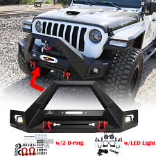 For 18-22 Jeep Wrangler JL JLU/Gladiator JT Front Bumper w/D-ring LED+Fog Lights picture
