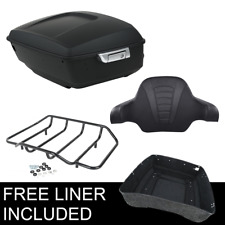 Matte King Trunk Backrest & Top Rack Fit For Harley Tour Pak Touring Glide 14-23 picture