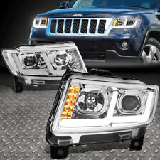 [LED DRL+SIGNAL]FOR 11-13 JEEP GRAND CHEROKEE PROJECTOR HEADLIGHT CHROME/CLEAR picture