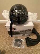 ZR1 Open Face Nomad Ghost Helmet w/ Silver Smoke Flames picture