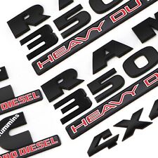 5PCS Matte Black Emblem Badges For RAM 3500 HEAVY DUTY 4X4 Cummins Turbo Diesel picture