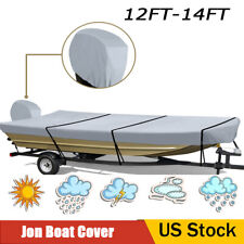 Jon Boat Cover 14ft-16ft 600D Heavy Duty Trailerable Waterproof with Motor Cover picture