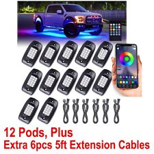 RGB LED Rock Lights Underbody Wireless APP Music Chasing Offroad ATV 12V 12 Pods picture