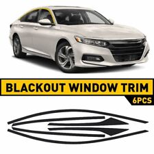 6x Chrome Delete Blackout Window Trims For Honda Accord 2018-2020 - Glossy Black picture