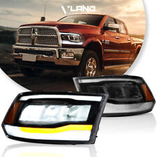 Amber VLAND FULL LED Reflector Headlights 2009-2018 For Dodge RAM 1500 2500 3500 picture