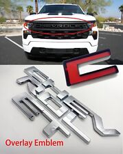 Overlay Letters FITS Chev Silverado custom Front grille 2022 2023 2024 Chrome picture