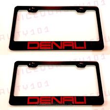 2X Red Denali Stainless Steel Black Finished License Plate Frame Holder picture