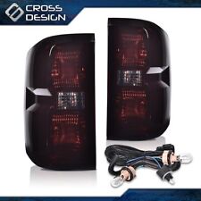 Fit For 14-19 Silverado Smoke Lens Rear Tail Light Brake Lamp w/ Wiring Harness picture