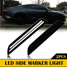 2PC Rear Marker Side LED Light Lamp Lens Smoked White For Ford Mustang 2010-2014 picture