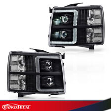Fit For 07-13 Chevy Silverado 1500 2500 3500 LED DRL Projector Black Headlights picture
