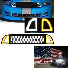 For 13-14 Ford Mustang Non-Shelby Front Bumper Upper Grille LED W/ DRL Signal picture