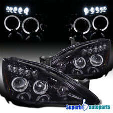 Fits 2003-2007 Accord Halo Projector Headlight LED Head Lamp Glossy Black Smoke picture