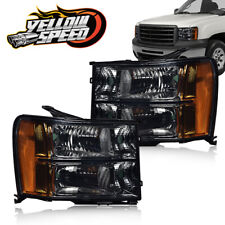 Fit For 2007-14 GMC Sierra 2500HD 3500HD Chrome/Smoked Amber Corner Headlights picture