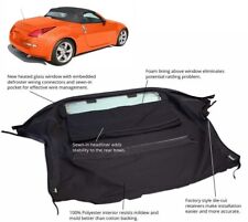 Fits: Nissan 350Z Convertible Soft Top & Heated Glass Window Black Twill picture