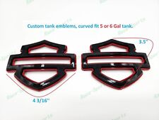 2Pcs Set Gloss Black Red Double Layer Harley CVO Custom Tank Emblems Badges picture