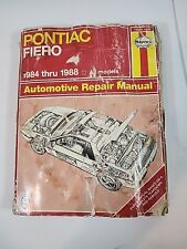 Haynes Pontiac Fiero 1989 Edition Manual, 1984-1988, All Models #79008/1232 picture