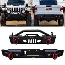 LUYWTE Steel Front Rear Bumpers Fits 2020-2024 Jeep Gladiator JT Pickup Trucks picture
