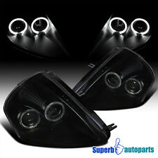 Fit 2000-2005 Mitsubishi Eclipse Black Smoke LED Halo Projector Headlights 00-05 picture