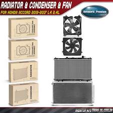 4x Radiator & AC Condenser & Cooling Fan Kit for Honda Accord 2013-2017 L4 2.4L picture