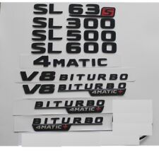 Gloss Black Emblems SL55 SL63 SL65 SL280 SL300 SL400 SL500 for Mercedes Benz picture