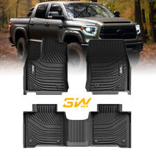 3W TPE Floor Mats for Toyota Tundra 2022-23 CrewMax Cab All Weather Rubber Liner picture