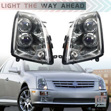 Right+Left For 2005-2011 Cadillac STS Headlight Halogen Black Housing Clear Lens picture