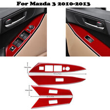 For Mazda 3 2010-2013 A Set Red Window Control Switch Cover Sticker Carbon Fiber picture
