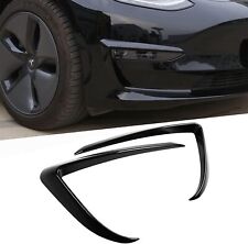 Gloss Black Front Fog Light Eyebrow Cover Trim For Tesla Model 3 2017-2023 U8 picture
