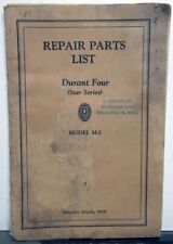 1928 Durant Four Star Series Dealer Repair Parts List Book Model M2 Original picture