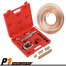Kit 25FT 3/16 Copper Pipe Flaring Tool w/20 Nuts Fittings Brake Line Pipe Repair picture