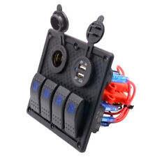 4 Lights Control Button Switch Power Socket 3.1A USB Voltmeter ABS Board Panel picture