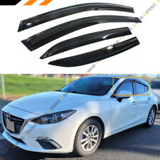 JDM WAVY 3D STYLE SMOKED WINDOW VISOR VENT SHADE FOR 2014-2018 MAZDA 3 MAZDA3 picture