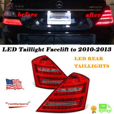 For 07-09 Mercedes S Class W221 S550 S63 Upgrade Taillights Red LED 2010-13 Look picture