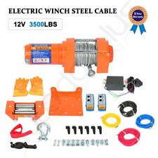 12V 3500LBS Electric Winch Towing Trailer Steel Cable Off Road w/wireless remote picture