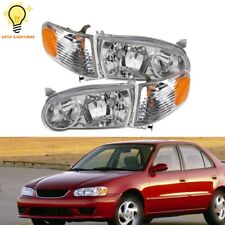 Left+Right Side Headlamp For Toyota Corolla 2001-2002 w/Corner Signal Headlights picture