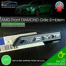 AMG Front Diamond Grille Emblem Mercedes Benz Radiator Chrome Badge C43 E43 OEM picture