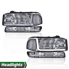 Smoke/Chrome LED DRL Headlights+Bumper Lamps Fit For 99-07 GMC Sierra/Yukon  picture