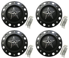 4x New Rockstar KMC XD Series TALL Wheel Center Caps Matte Black 5/6/8Lug XD775  picture