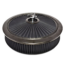 HIGH FLOW REPLACEMENT AIR CLEANER ASSEMBLY W/ FLOW-THRU LID AIR FILTER BLACK picture